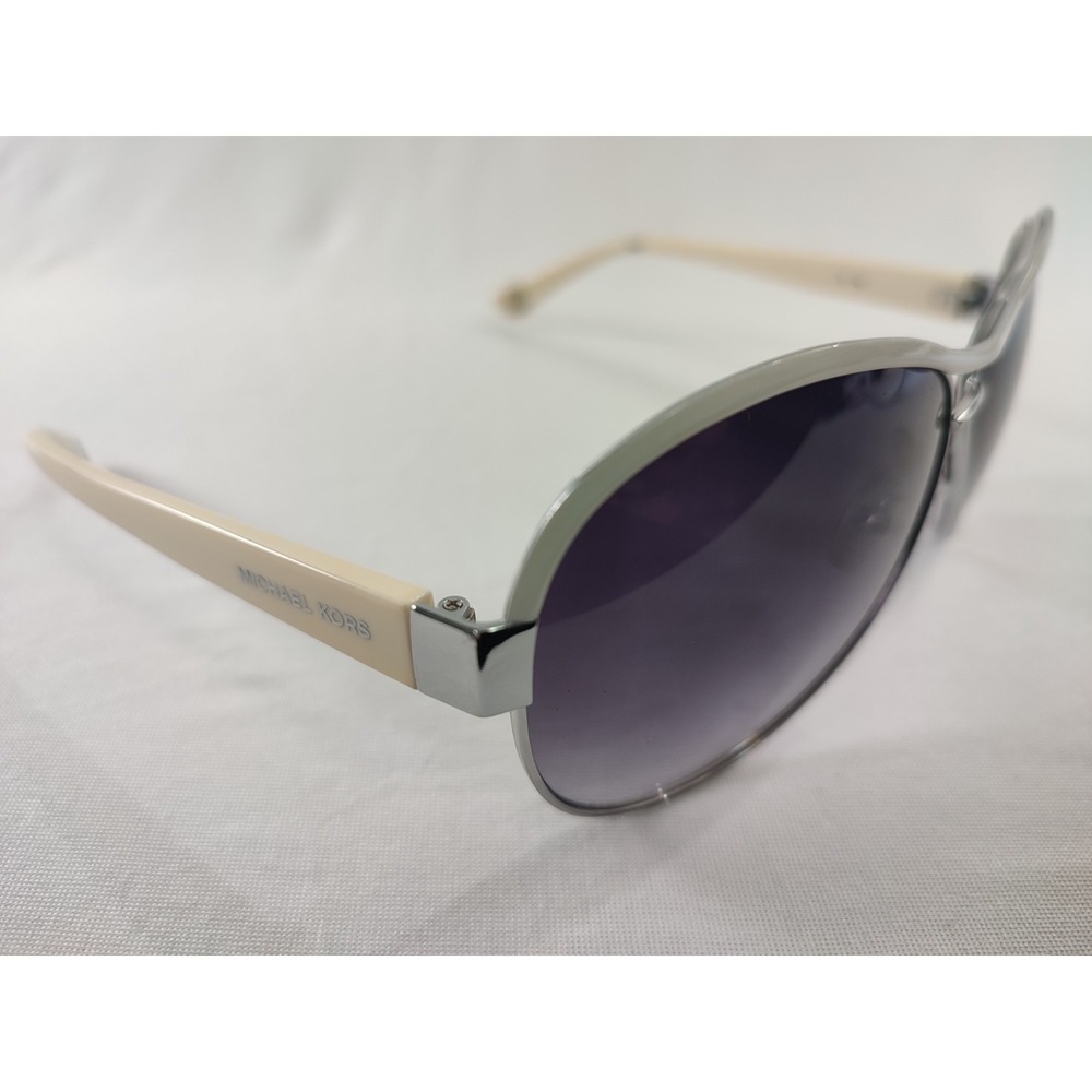 Michael Kors Natalia M2473S Aviator Sunglasses White Silver 64-13-130 Near Mint‎ - Picture 3 of 14
